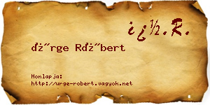 Ürge Róbert névjegykártya